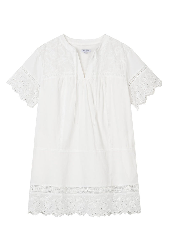 Petite Studio's Gwen Cotton Eyelet Dress in Ivory