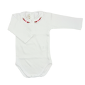 Hand Embroidered Onesie Fuchsia Flowers