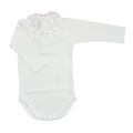 Hand Embroidered Onesie Pink Flowers