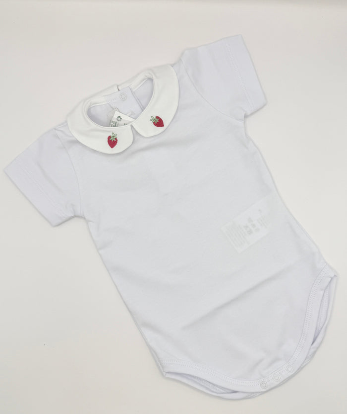 Hand Embroidered Onesie 'Strawberry'