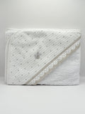 Hooded Towel XL Dots Grey
