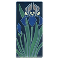 Indigo Iris 4x8 art tile by Motawi handmade in Ann Arbor, Michigan.&nbsp;