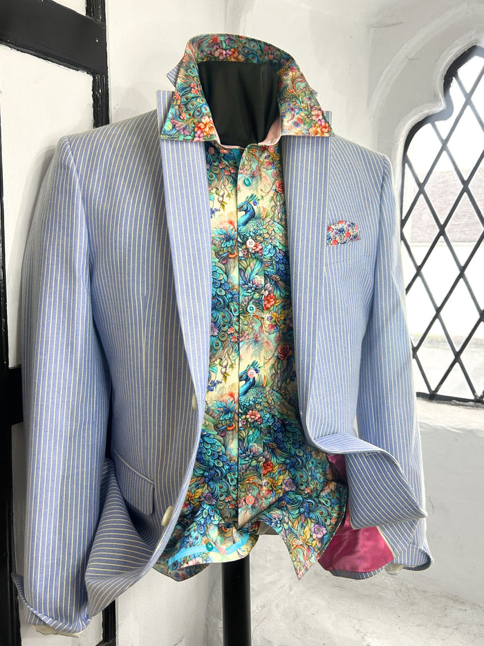 JACK BLUE WITH WHITE STRIPES ORGANIC COTTON SPORTS JACKET