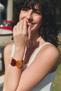 Petite Studio's Janna Amber Lucite Stretch Bracelet