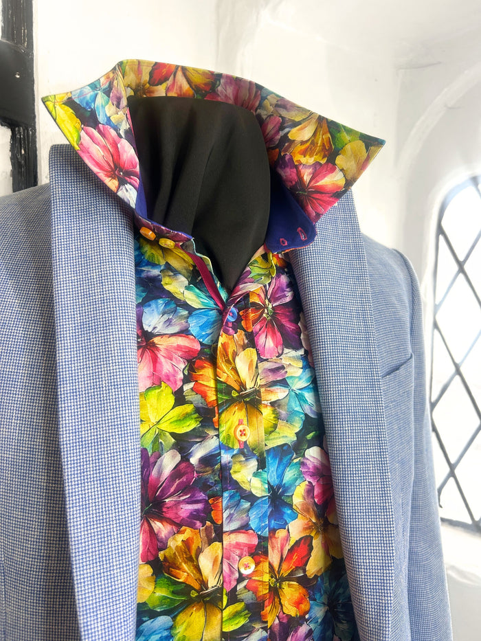 JOELTON MID BLUE LINEN MIX SPORTS JACKET