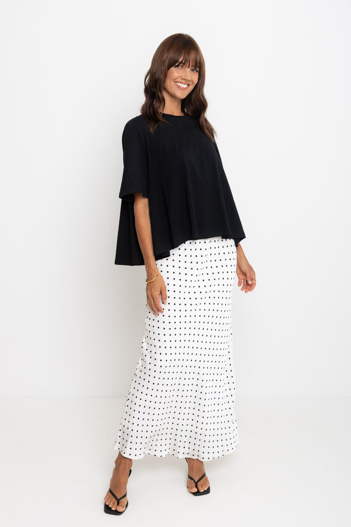 Jude Cotton Swing Tee - Black - The Self Styler