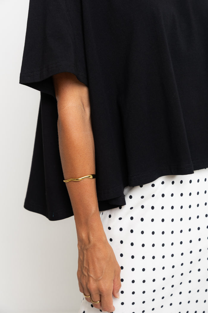 Jude Cotton Swing Tee - Black - The Self Styler