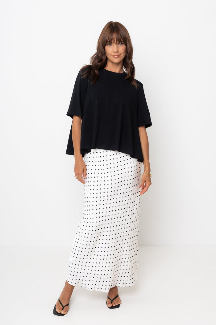 Jude Cotton Swing Tee - Black - The Self Styler