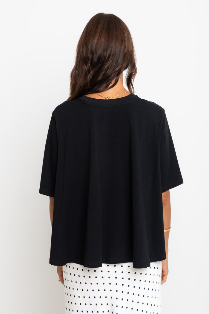 Jude Cotton Swing Tee - Black - The Self Styler