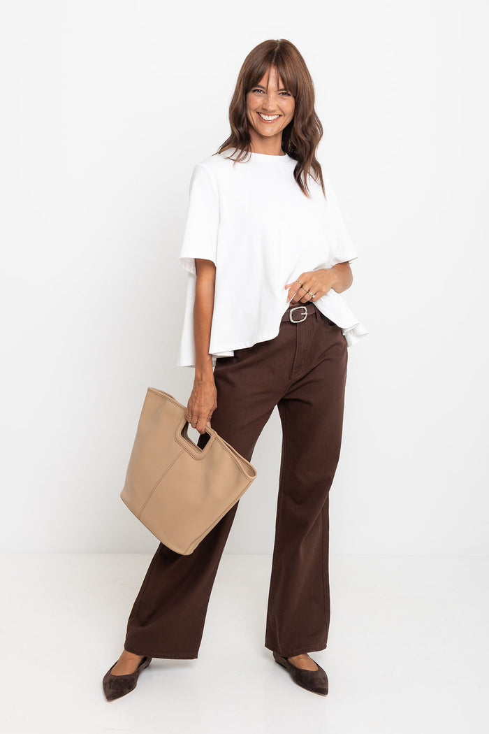 Jude Cotton Swing Tee - Ivory White - The Self Styler