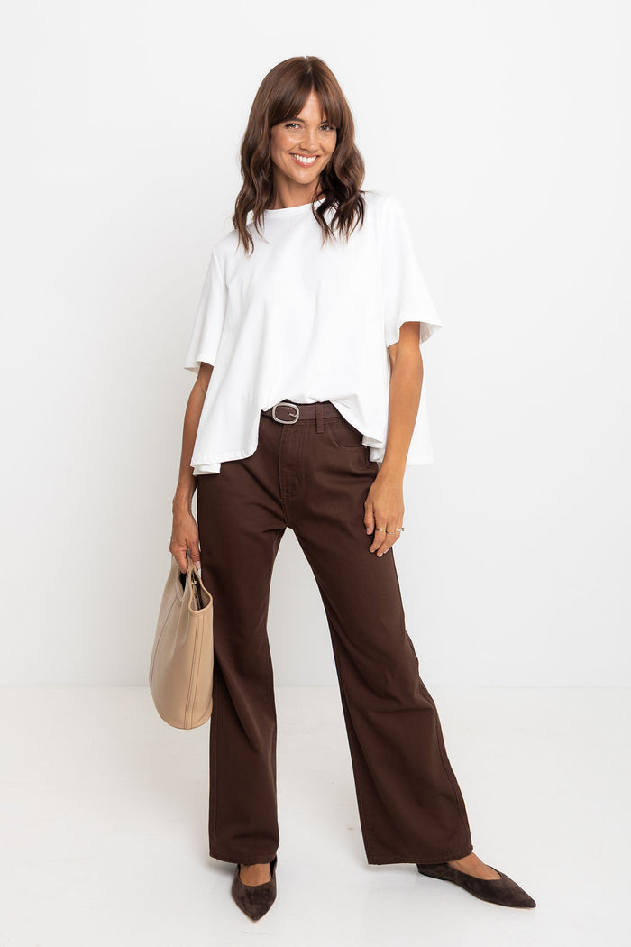 Jude Cotton Swing Tee - Ivory White - The Self Styler