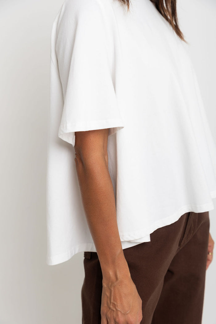 Jude Cotton Swing Tee - Ivory White - The Self Styler