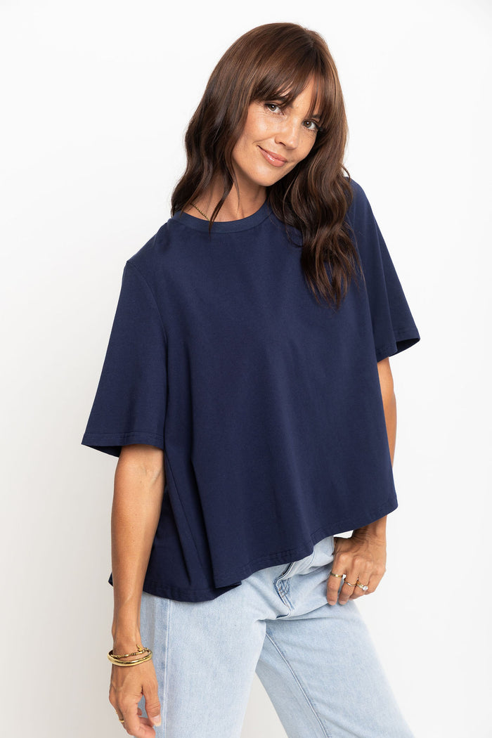Jude Cotton Swing Tee - Navy - The Self Styler