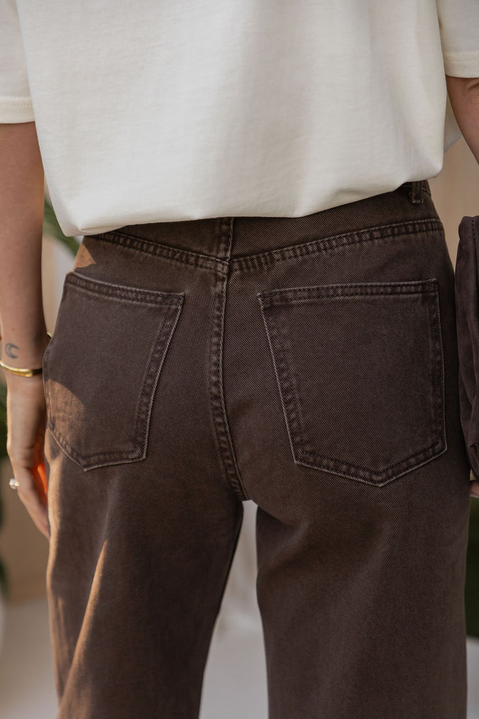 Kai Straight-Leg Denim Jeans - Chocolate Wash