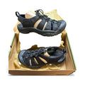 Keen Newport H2 Men's black sandals with adjustable straps and open toe design, suited for outdoor water activities.