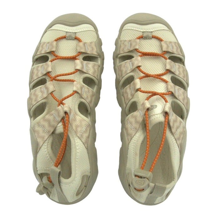 Keen Newport H2 women's running shoes in light beige with orange bungee laces, size 8.5, new with tags.