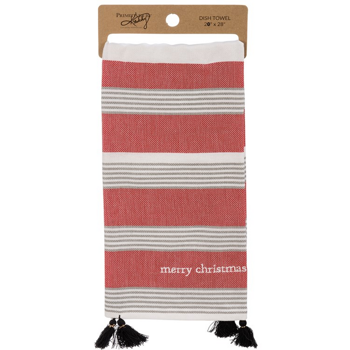 Kitchen Towel- Striped Merry Christmas