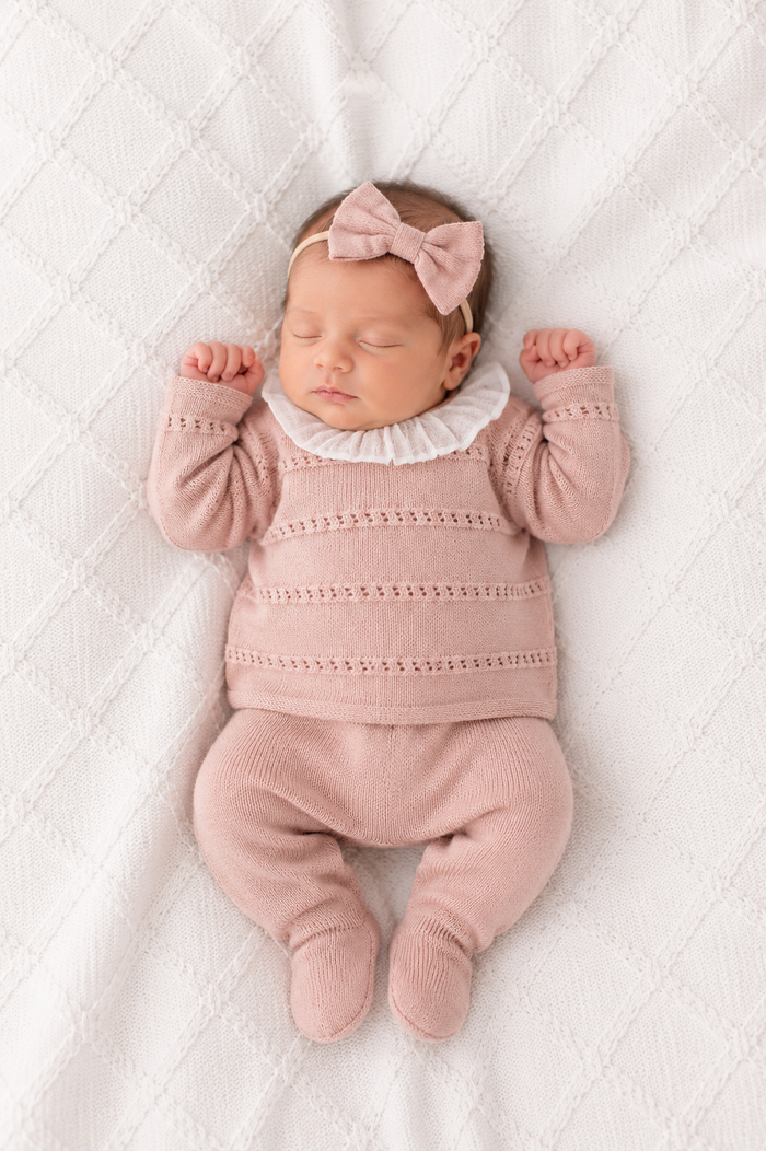 Knit Set 'Ojalillo' Pink- 2pc