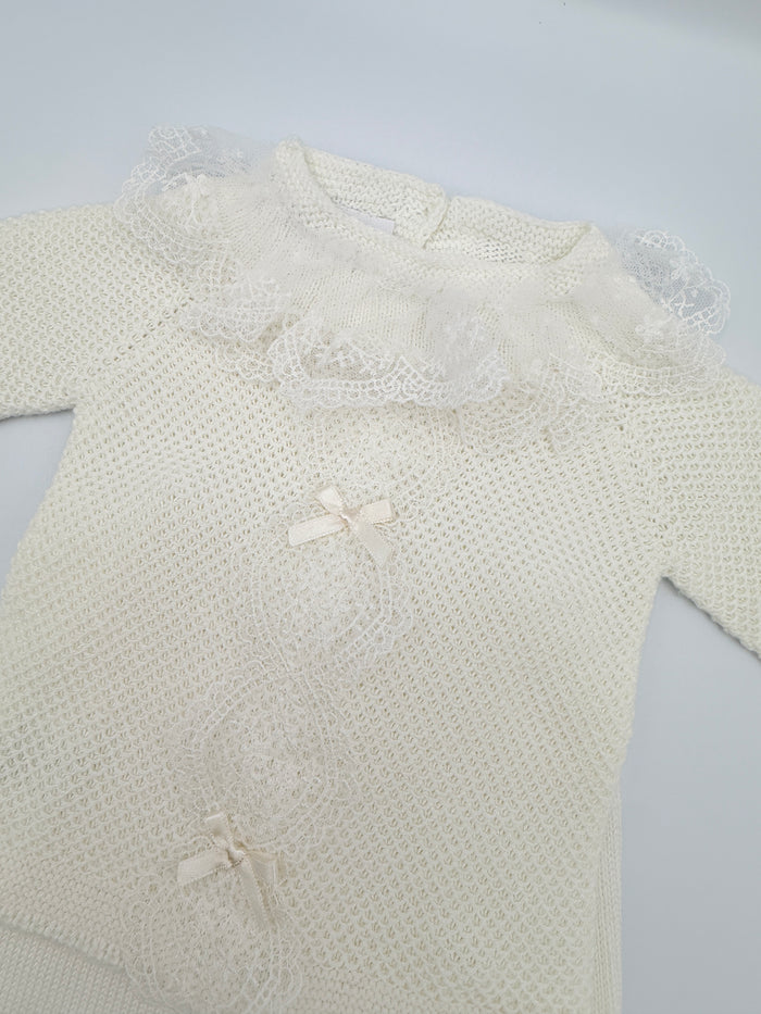 Knit Set 'Puntilla Picos' Beige