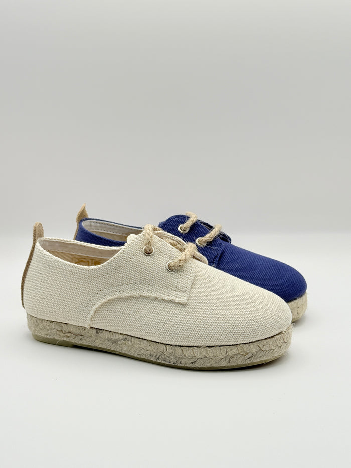 Lace- Up Shoes Jute Ivory
