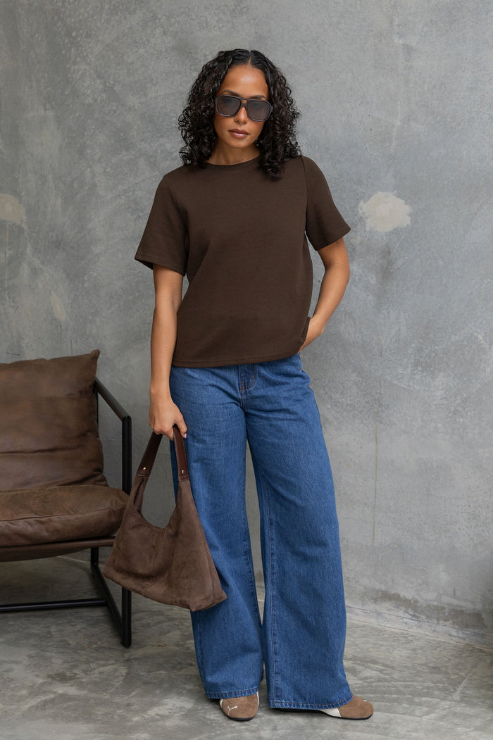 Lakey Relaxed-Fit Top - Chocolate