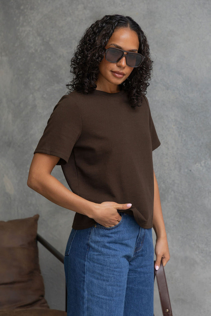 Lakey Relaxed-Fit Top - Chocolate