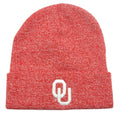 Legacy University of Oklahoma OU embroidered logo beanie hat, soft knit with Oklahoma Sooners team branding and embroidered logo.