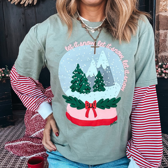 {LET IS SNOWGLOBE) Snow Globe Sage Crew Neck Tee