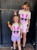{LILAC BUNNY} Youth + Adult Natural Leopard Crew Neck Tee