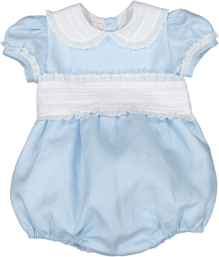 Linen Blue Classic Romper