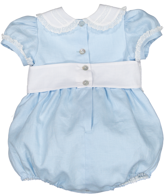 Linen Blue Classic Romper