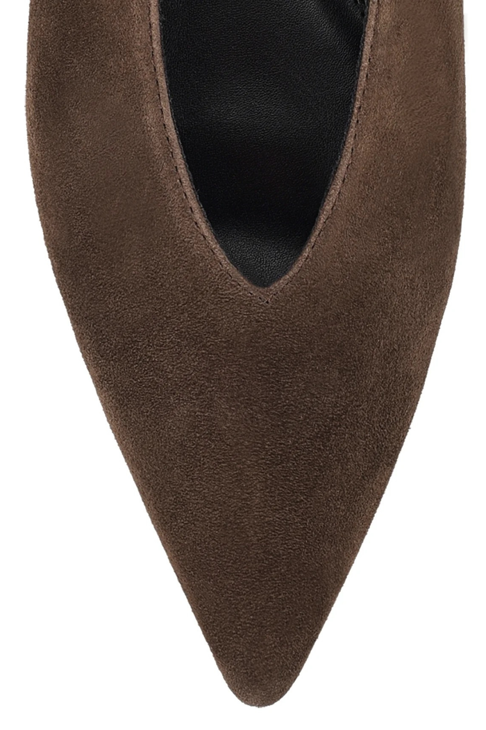 Locke Flat Pumps - Chocolate Brown Suede