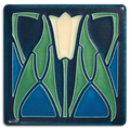 Lotus 4 x 4 in. art tile handmade by Motawi in Ann Arbor, Michigan.