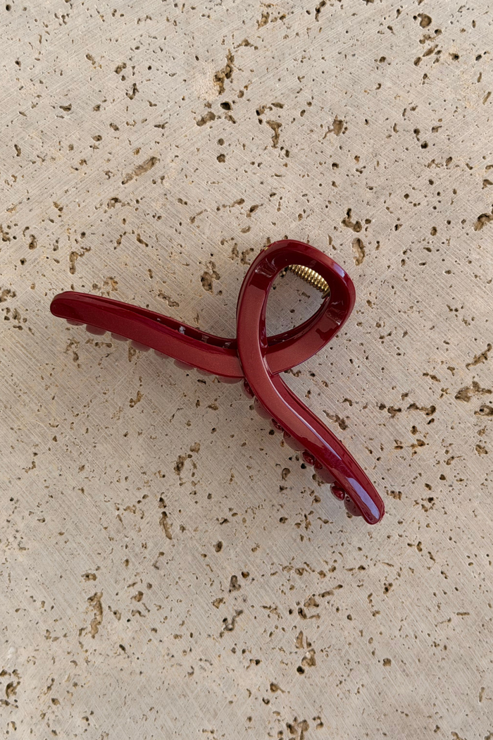 Lucia Loop Hair Claw Clip - Sangria Shimmer - The Self Styler