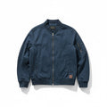 Navy blue Lucky Brand men's zip-up t-shirt in size large, shown in a close-up image highlighting the fabric and zipper details.