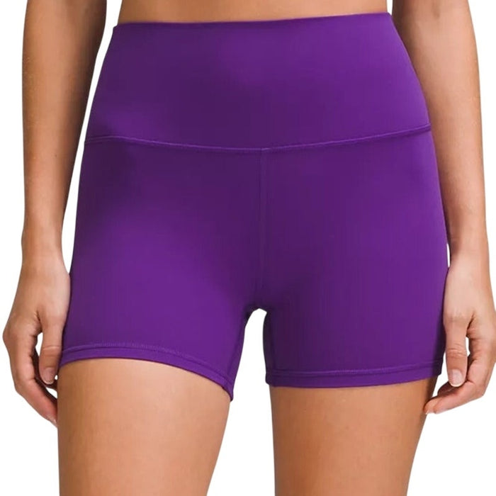 Lululemon Align™ HR Shorts 4” in purple, size 12, showing the high-rise athletic shorts with Lululemon logo.
