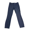 Navy Lululemon Athletica cropped leggings for women, size 6, shown laid flat with smooth fabric and elastic waistband.
