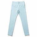 Lululemon Athletica women's full-length leggings in light baby blue, size 2, featuring a smooth, stretchy fabric fit.