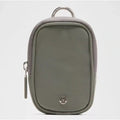 Lululemon Clippable Nano Pouch keychain handbag in olive color with clip attachment and compact design.
