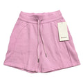 Lululemon Scuba High-Rise Short 5-inch for women in size 2, shown in black with a high waistband and relaxed fit.