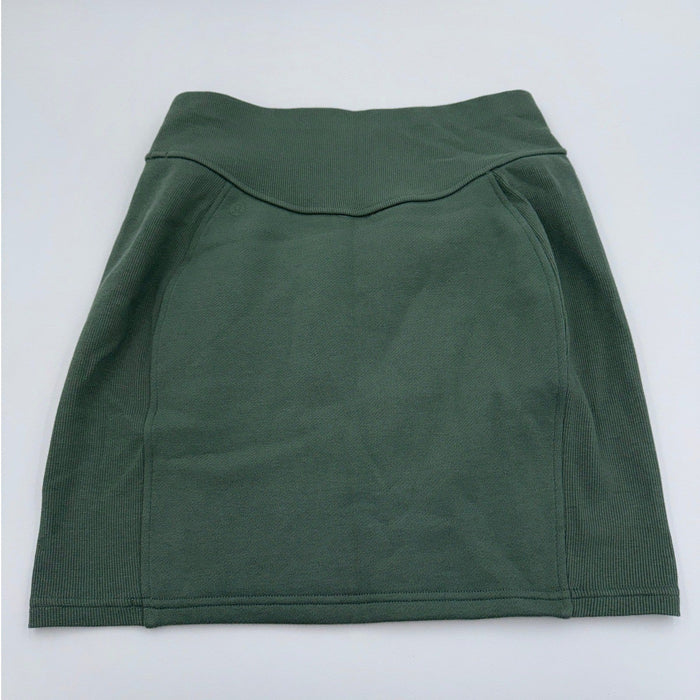 Lululemon Scuba HR Mini Skirt in high-rise stretch fabric, women's small size, displayed on a neutral background.