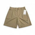 Lululemon men's woven relaxed-fit pleated shorts with an 8-inch inseam, size 31, showing front view with pleats and lightweight fabric