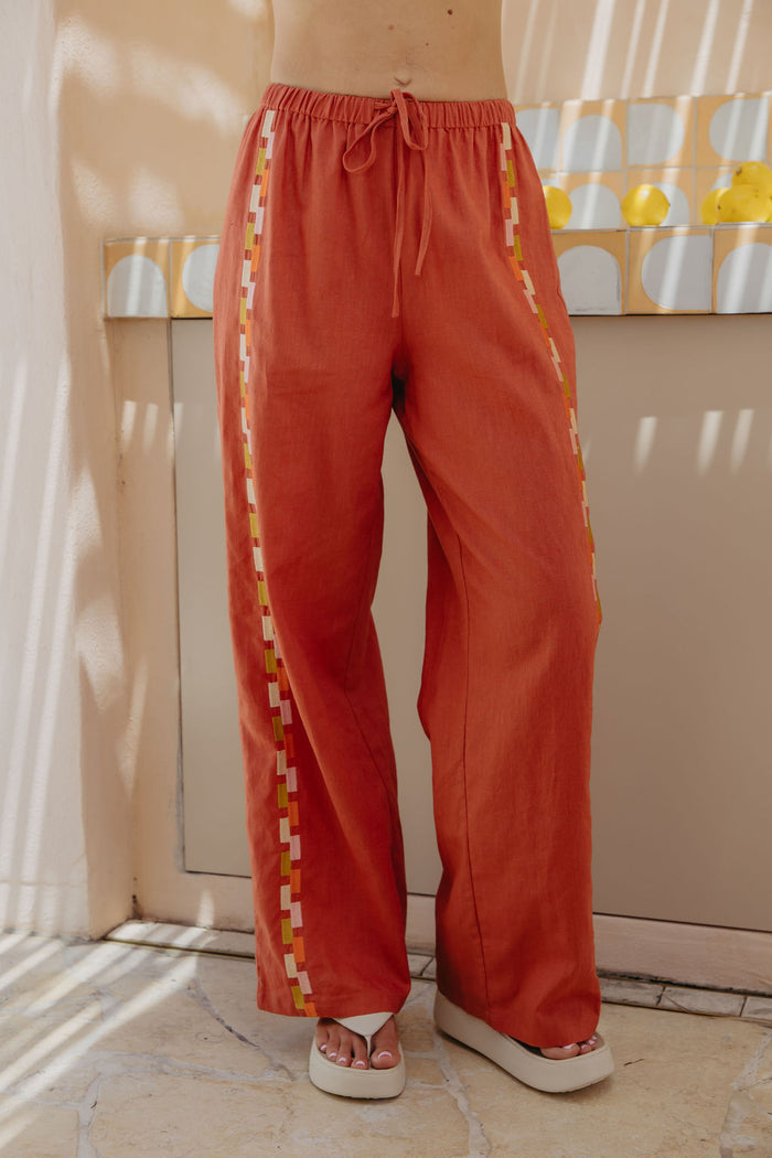Lumi Linen Pants - Papaya - The Self Styler