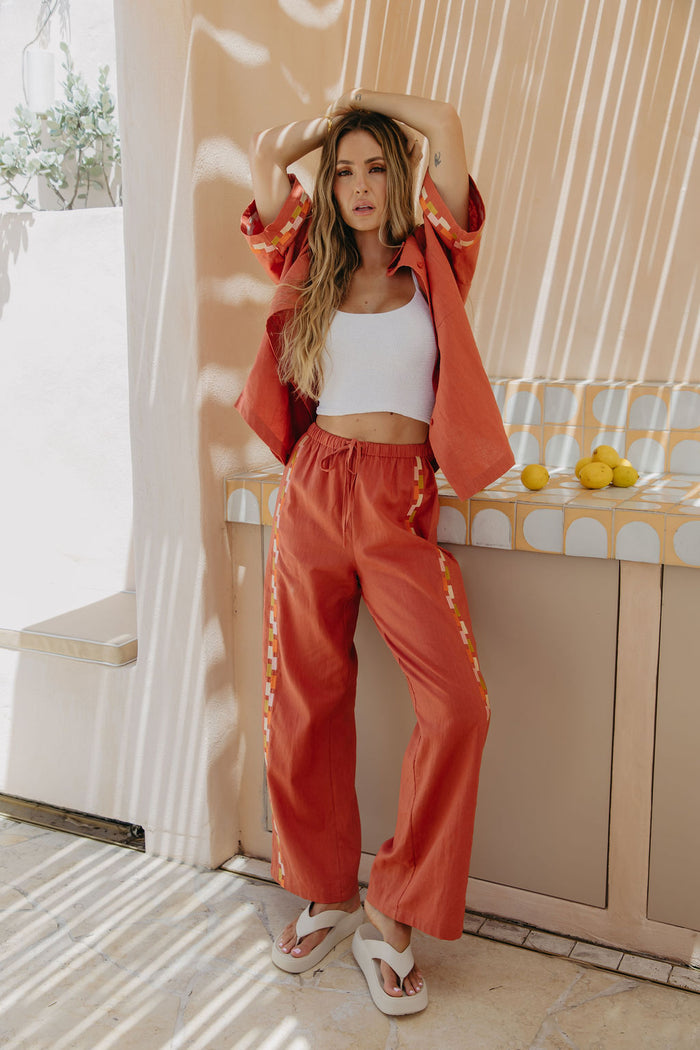 Lumi Linen Pants - Papaya - The Self Styler