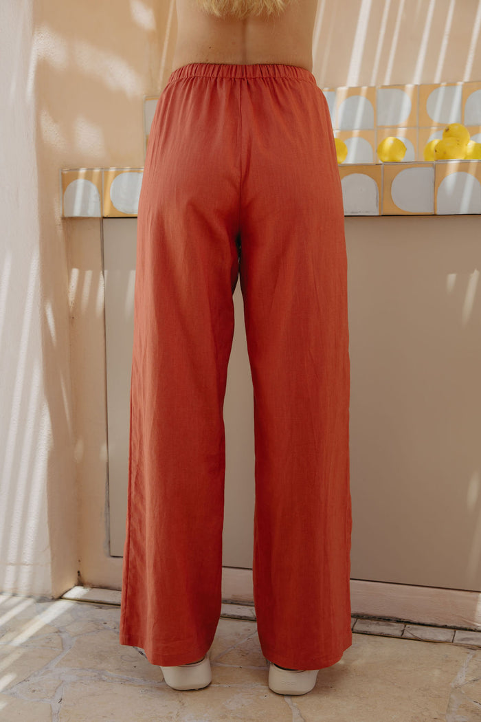 Lumi Linen Pants - Papaya - The Self Styler