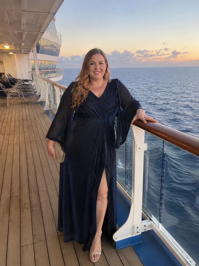 Lurex Mesh Cape Sleeve Sheath Mother of the Bride Dress #color_Navy Blue