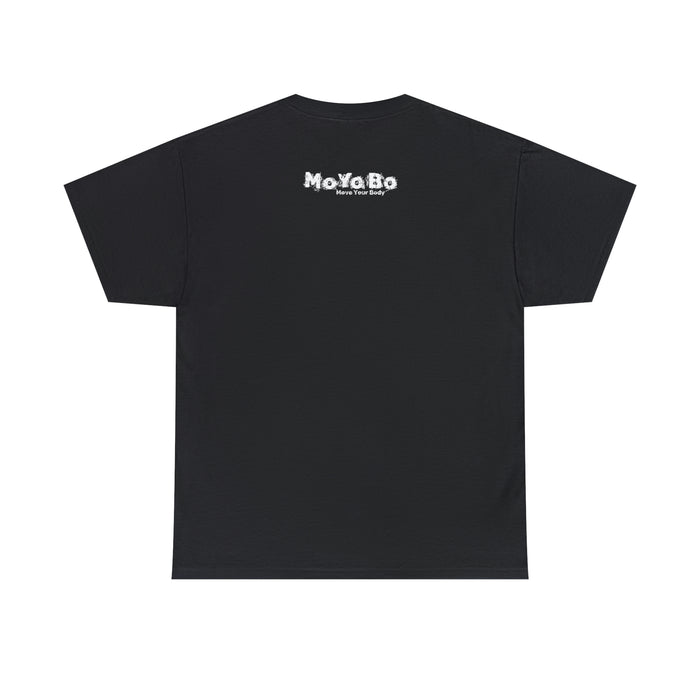 M Heavy Cotton Dark Tee front and back logos