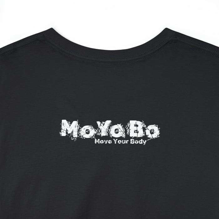 M Heavy Cotton Dark Tee front and back logos