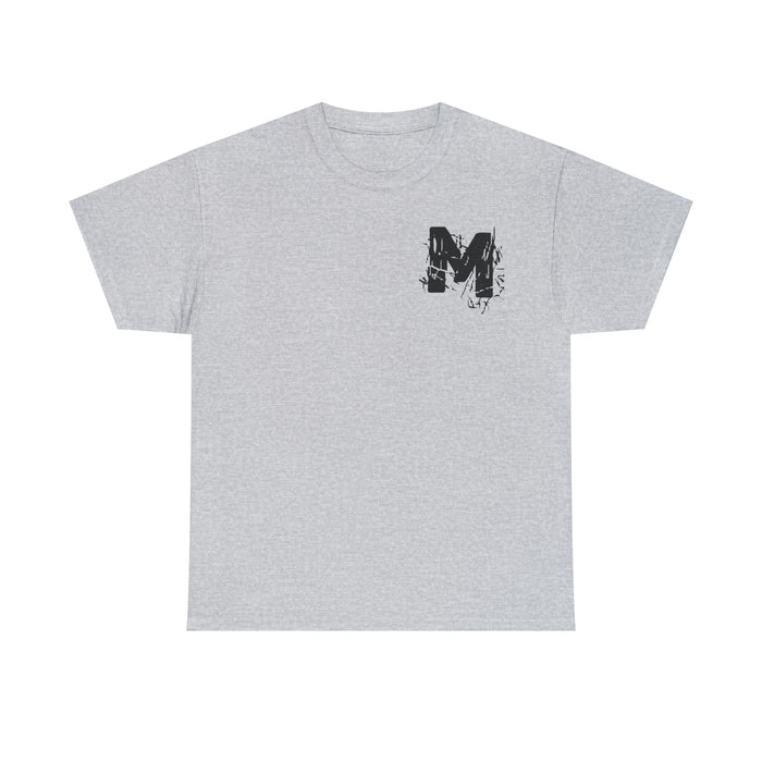 M Heavy Cotton Light Tee front and back logos