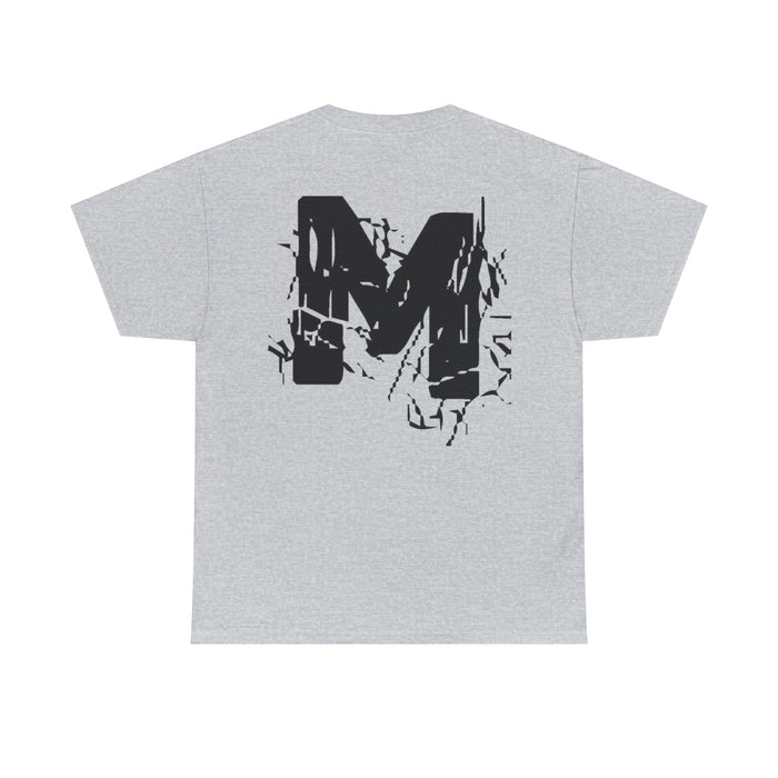 M Heavy Cotton Light Tee front and back logos